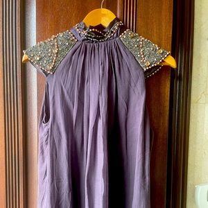 Hannah Joe beaded silk top. Size LG. Never worn.